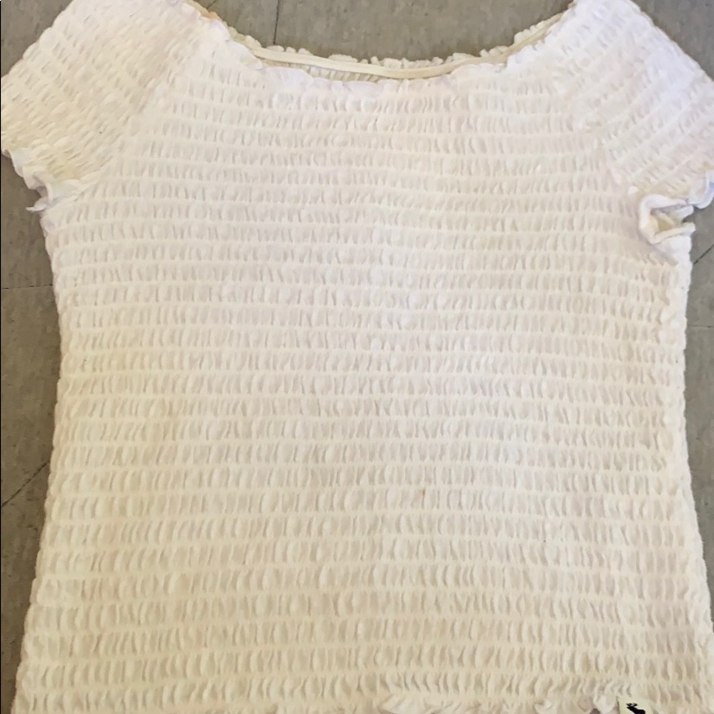 White ruffle top